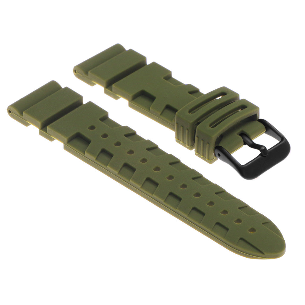 Silicone Rubber Watch Strap with Matte Black Buckle