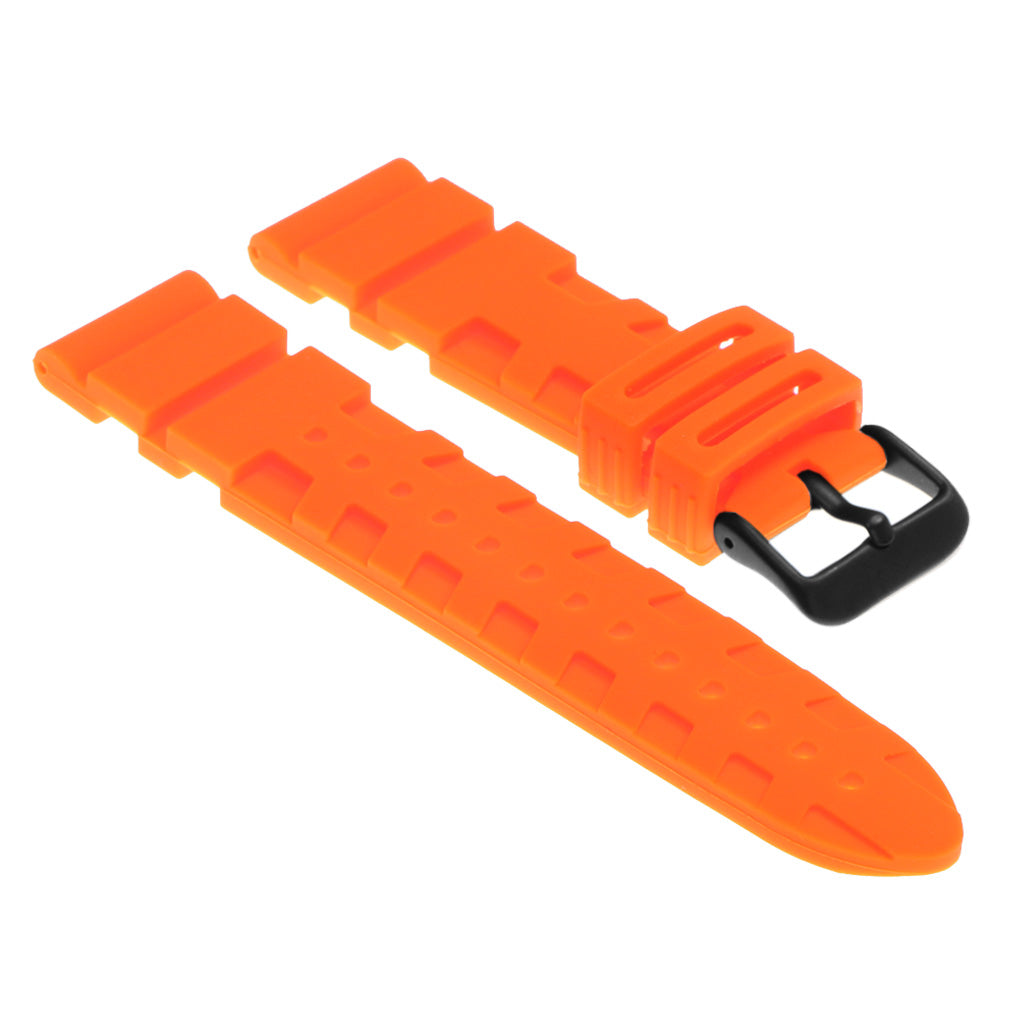 Silicone Rubber Watch Strap with Matte Black Buckle