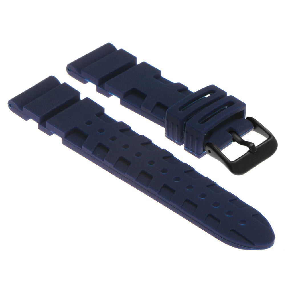 Silicone Rubber Watch Strap with Matte Black Buckle