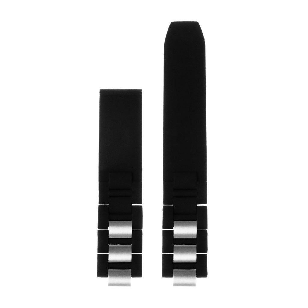 Silicone Watch Strap with Stainless Steel Links for Cartier 21 Autoscaph/Chronoscaph
