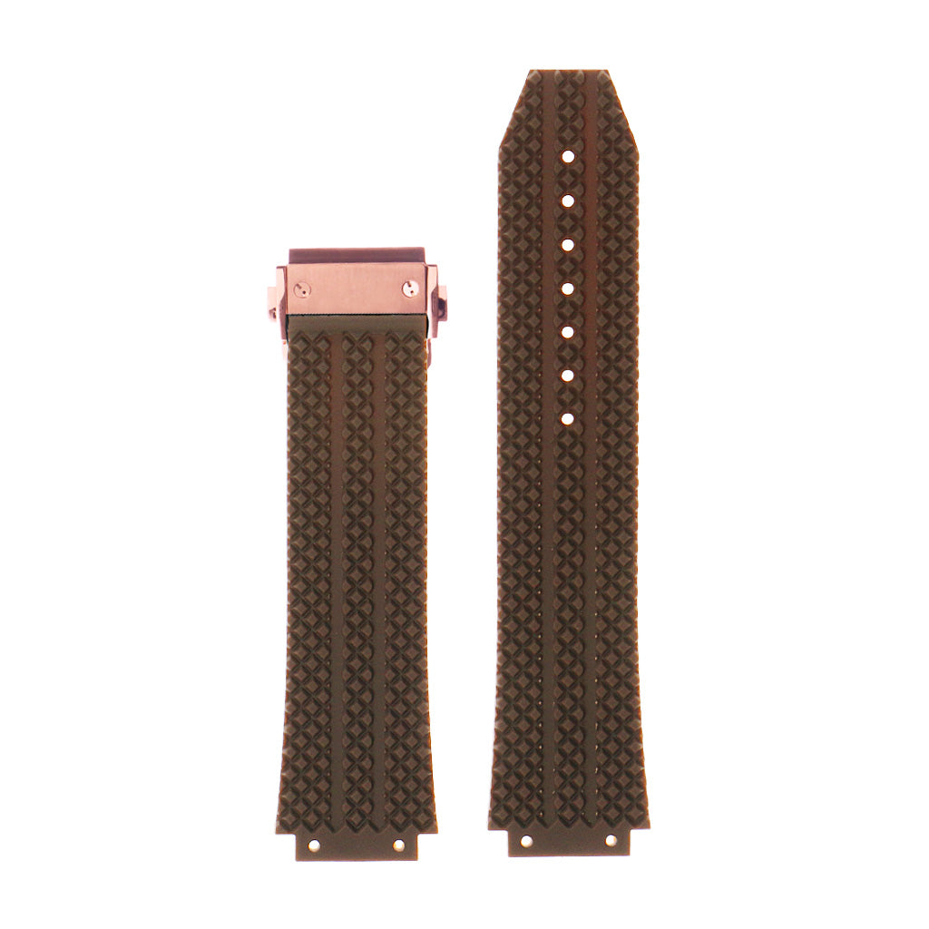 Rubber Watch Strap for Hublot Big Bang with Rose Gold Clasp