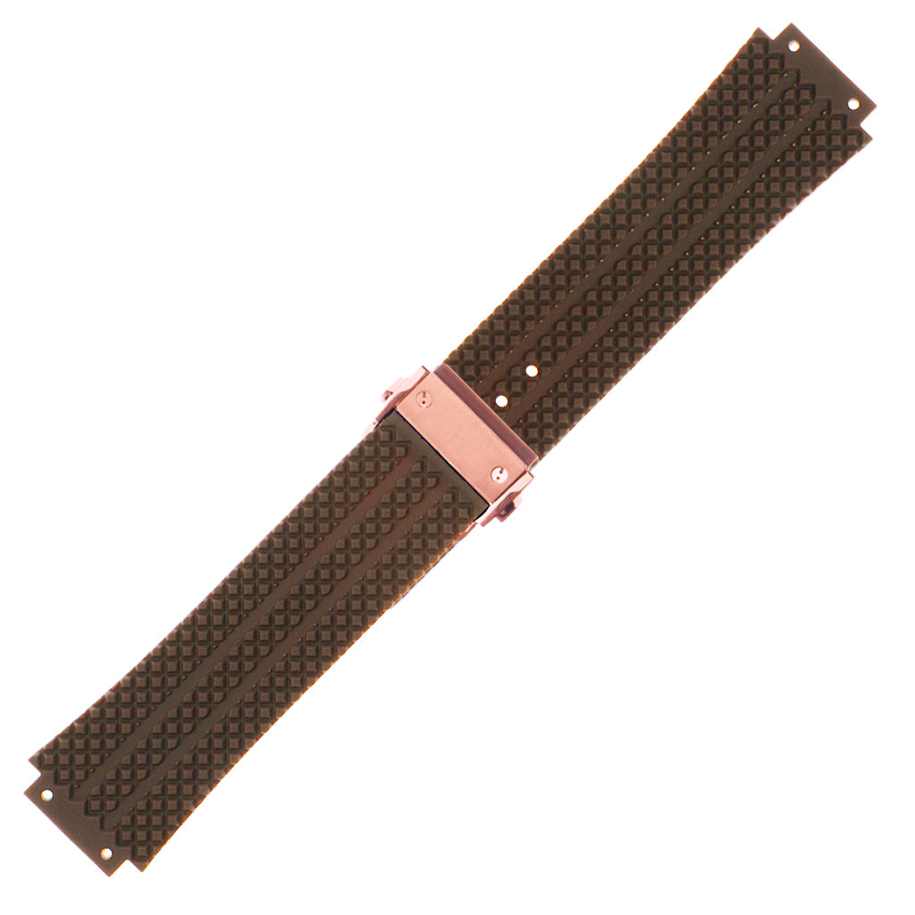 Rubber Watch Strap for Hublot Big Bang with Rose Gold Clasp