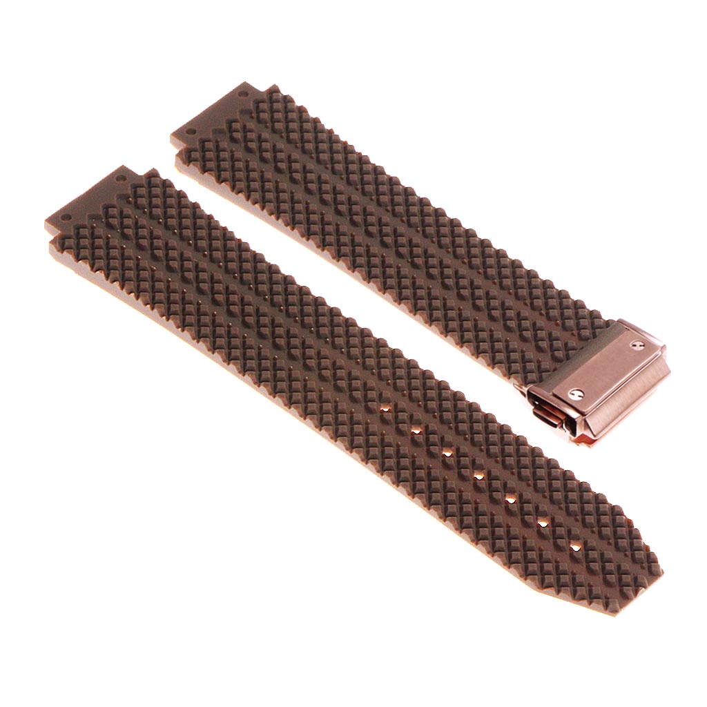 Rubber Watch Strap for Hublot Big Bang with Rose Gold Clasp
