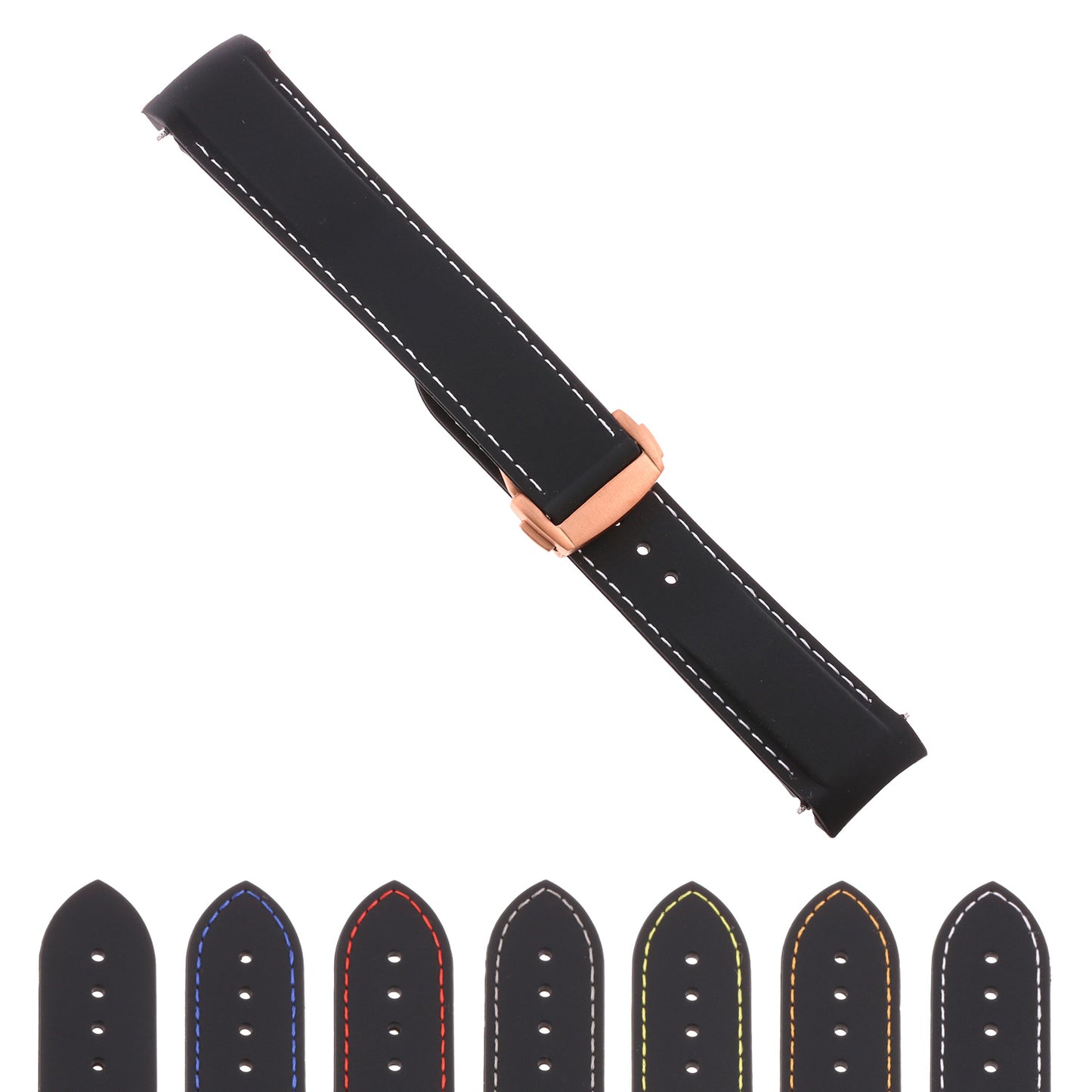 Rubber Strap w/ Rose Gold Buckle for Fitbit Ionic