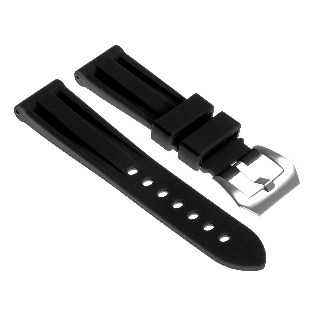 Silicone Watch Strap with Brushed Stainless Steel Pre-V Buckle for Apple Watch