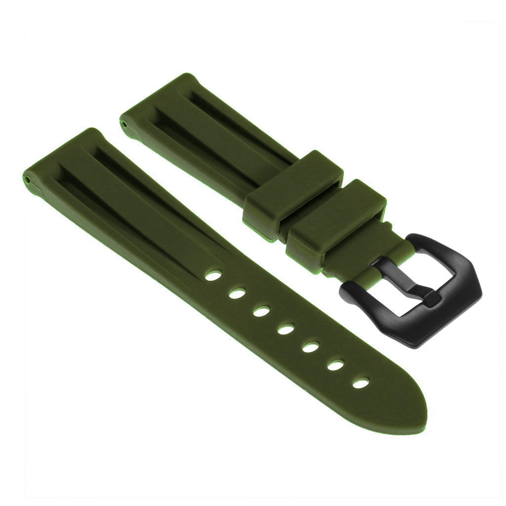 Silicone Watch Strap with Matte Black Pre-V Buckle for Apple Watch