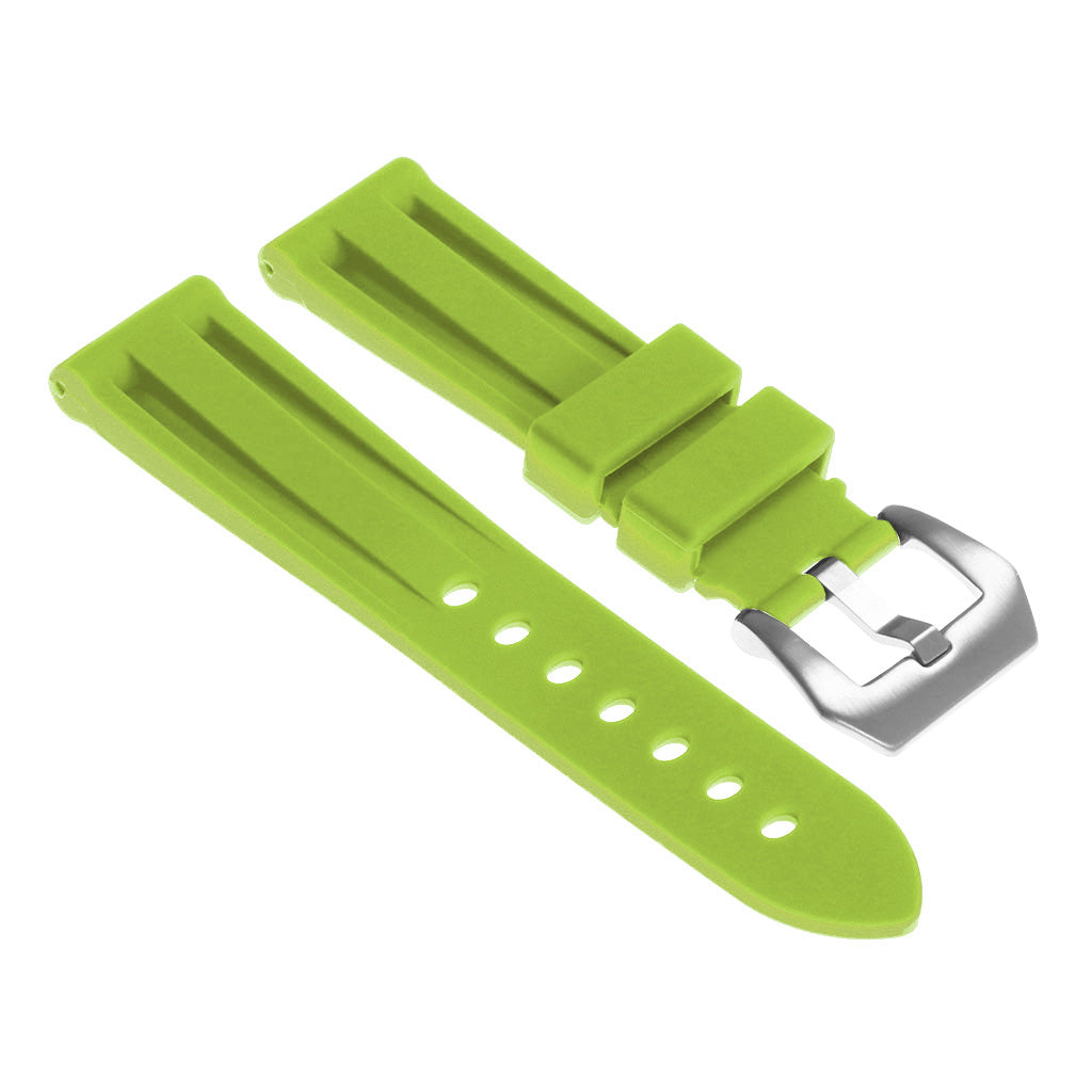 Silicone Watch Strap with Brushed Stainless Steel Pre-V Buckle for Apple Watch