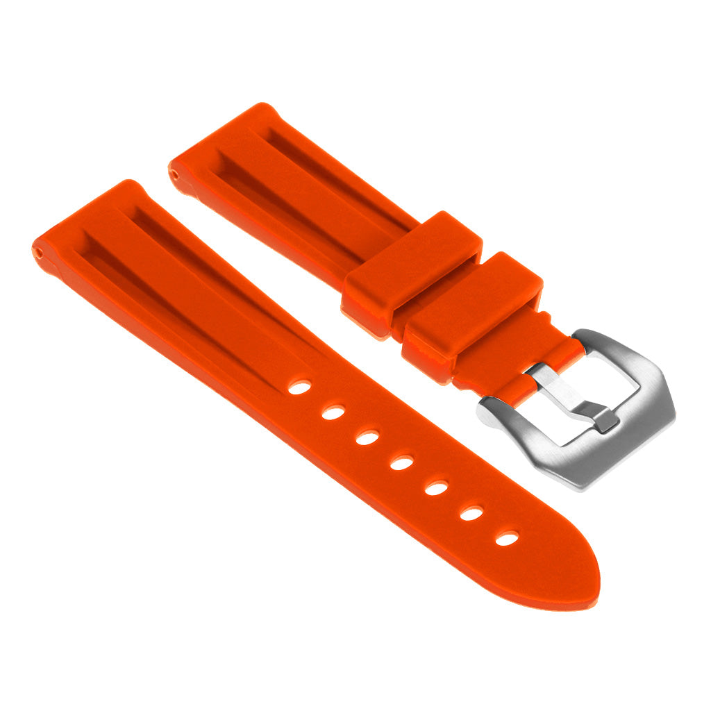 Silicone Watch Strap with Brushed Stainless Steel Pre-V Buckle for Apple Watch