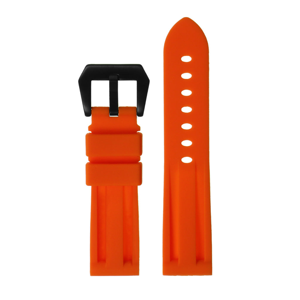 Silicone Watch Strap with Brushed Stainless Steel Pre-V Buckle for Apple Watch