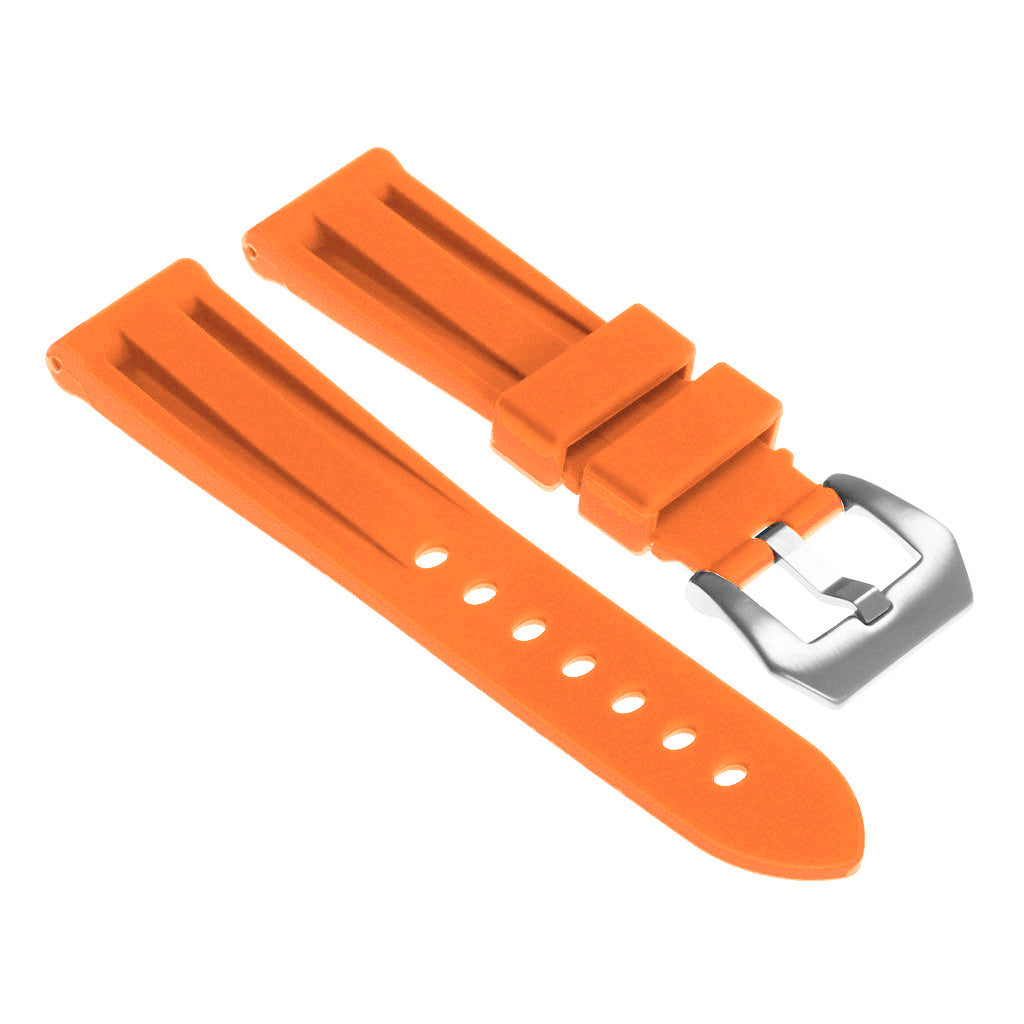 Silicone Watch Strap with Brushed Stainless Steel Pre-V Buckle for Apple Watch