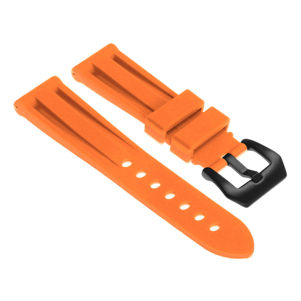 Silicone Watch Strap with Matte Black Pre-V Buckle for Apple Watch