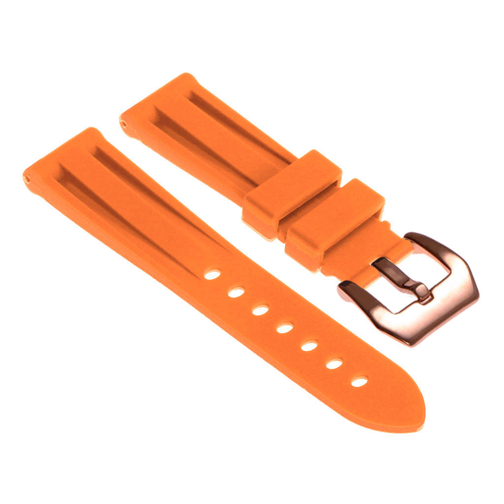 Heavy Duty Rubber Strap with Rose Gold Pre-V Buckle