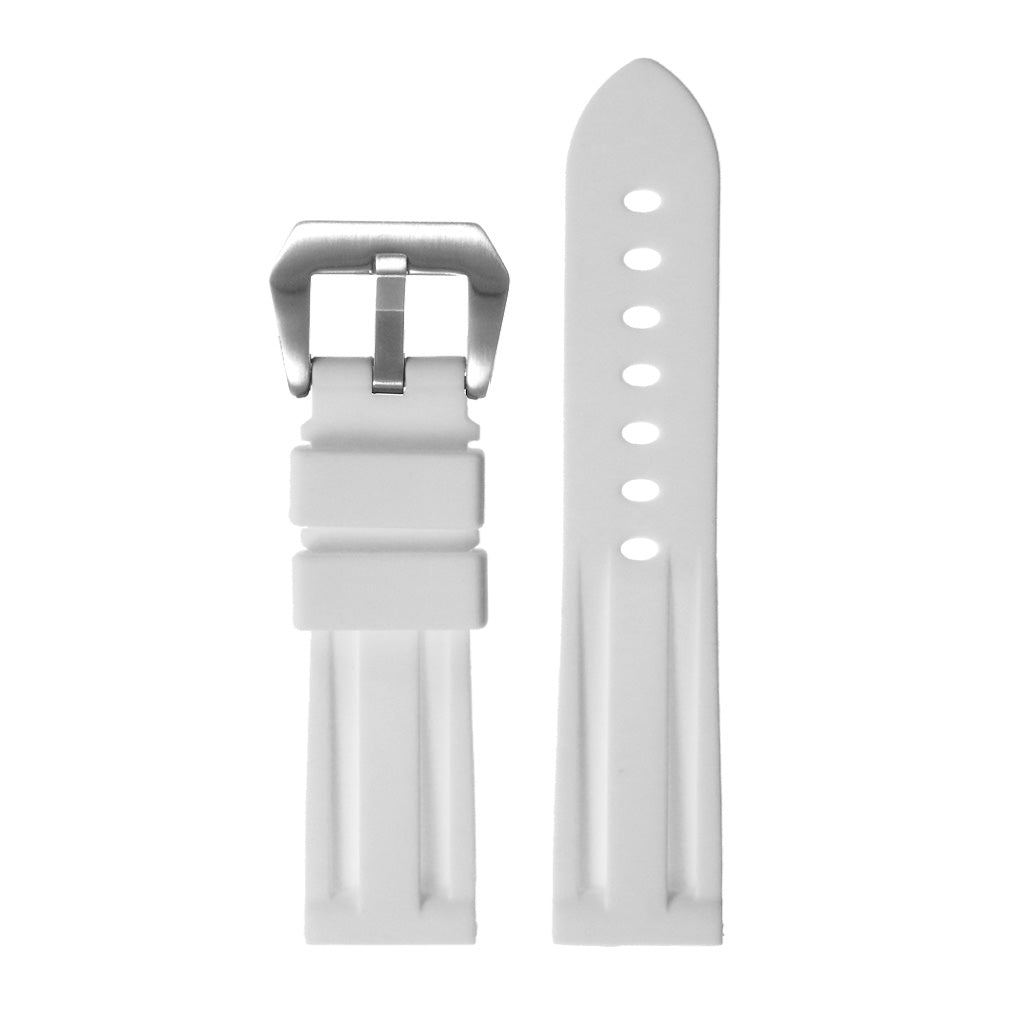 Silicone Watch Strap with Brushed Stainless Steel Pre-V Buckle for Apple Watch