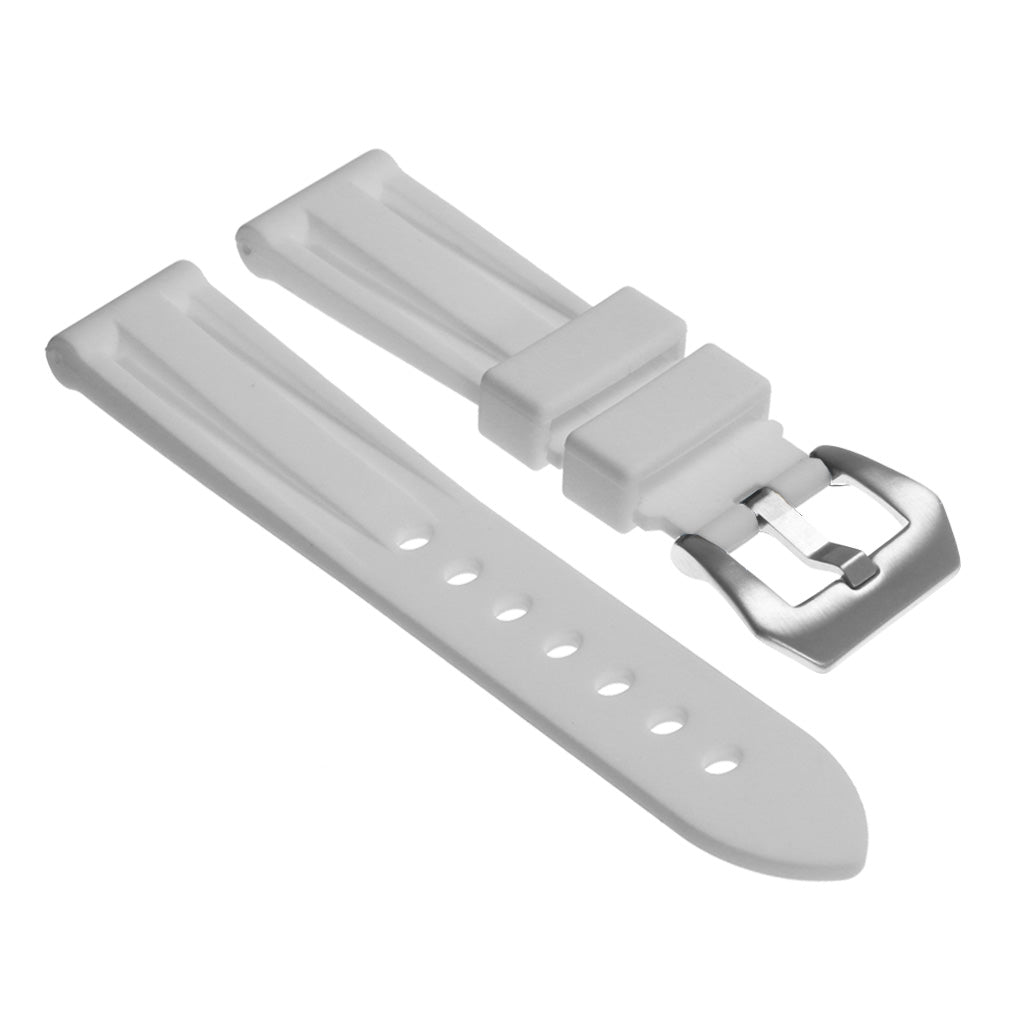 Silicone Watch Strap with Brushed Stainless Steel Pre-V Buckle for Apple Watch