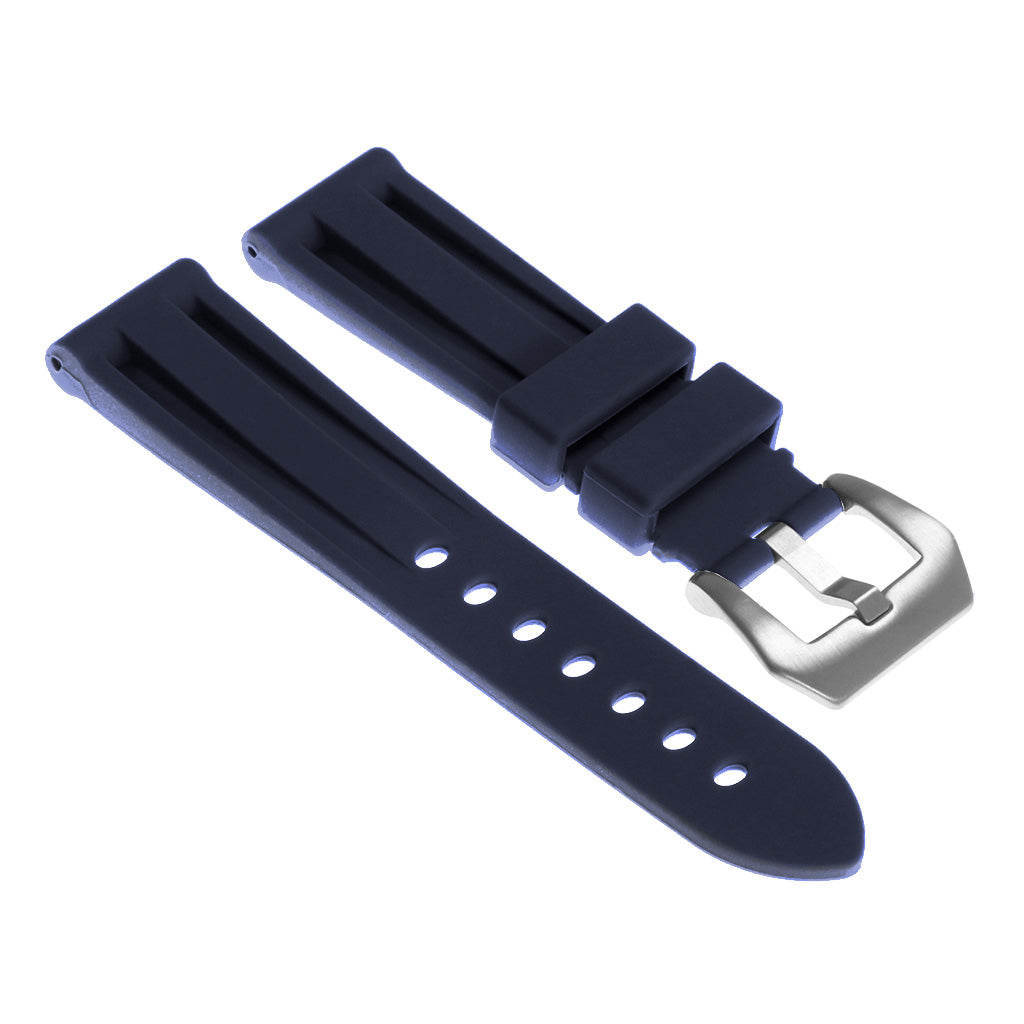 Silicone Watch Strap with Brushed Stainless Steel Pre-V Buckle for Apple Watch