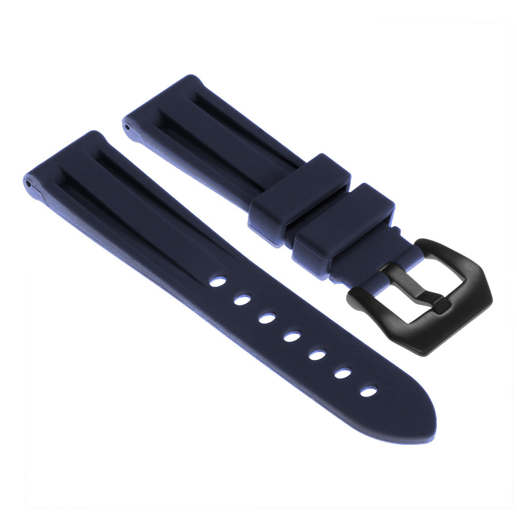 Silicone Watch Strap with Brushed Stainless Steel Pre-V Buckle for Apple Watch