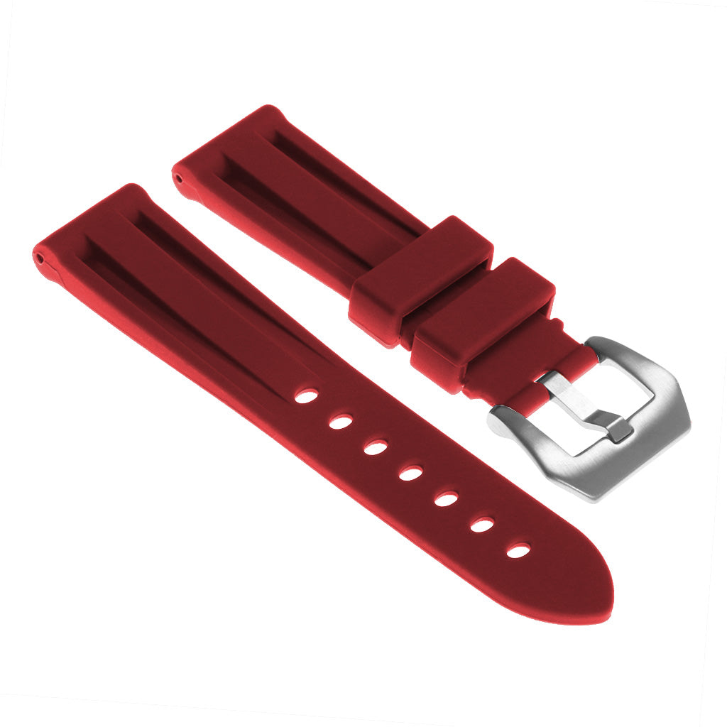 Silicone Watch Strap with Brushed Stainless Steel Pre-V Buckle for Apple Watch