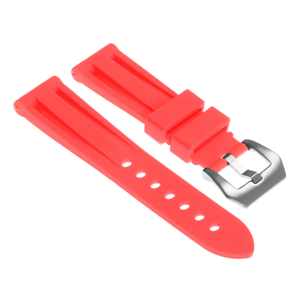 Silicone Watch Strap with Brushed Stainless Steel Pre-V Buckle for Apple Watch