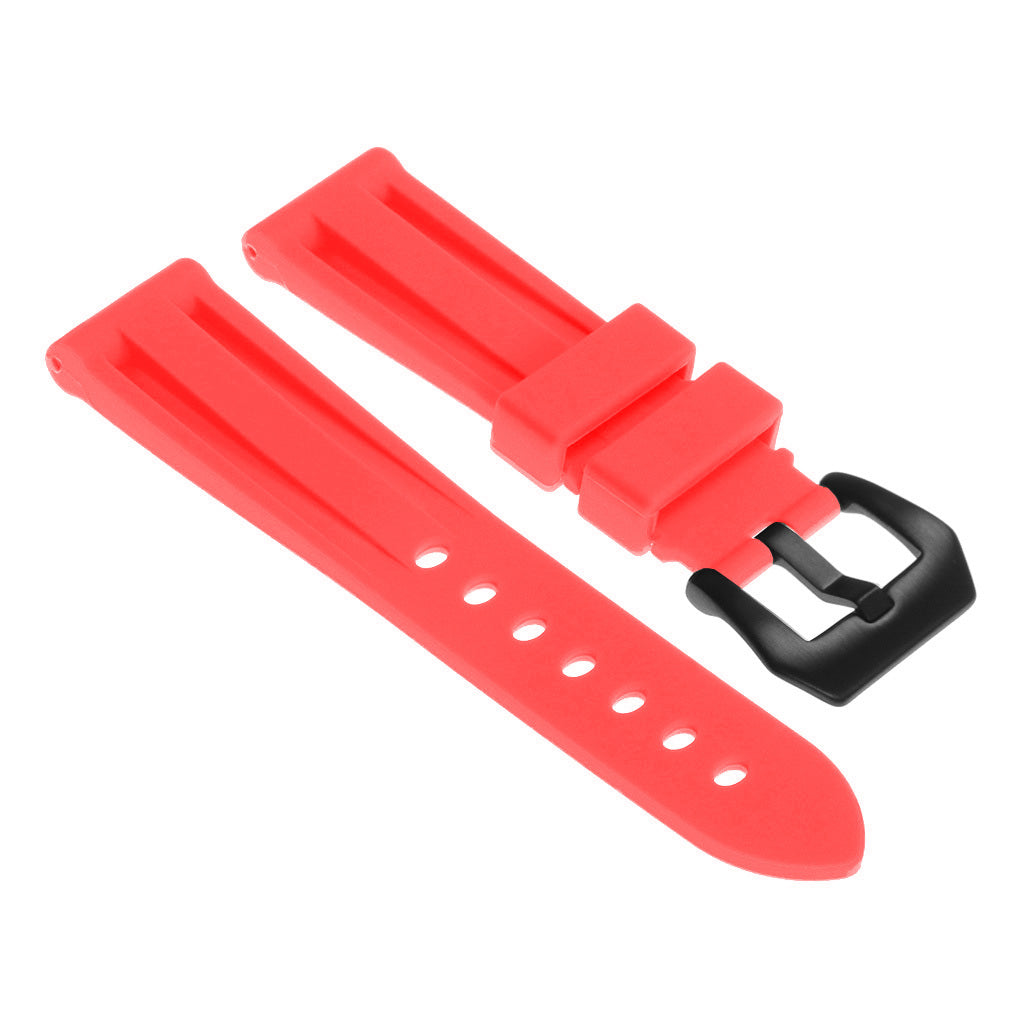 Silicone Watch Strap with Brushed Stainless Steel Pre-V Buckle for Apple Watch