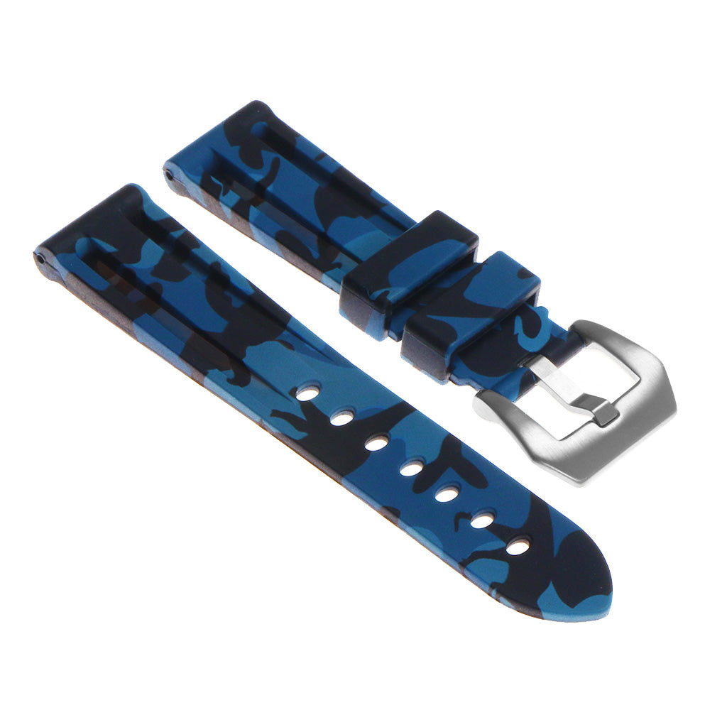 Camo Silicone Watch Strap with Brushed Stainless Steel Pre-V Buckle for Apple Watch