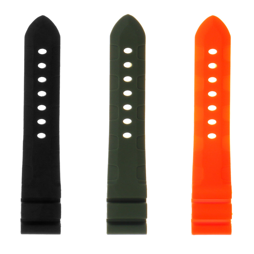 Rubber Watch Strap with Brushed Stainless Steel Pre-V Buckle