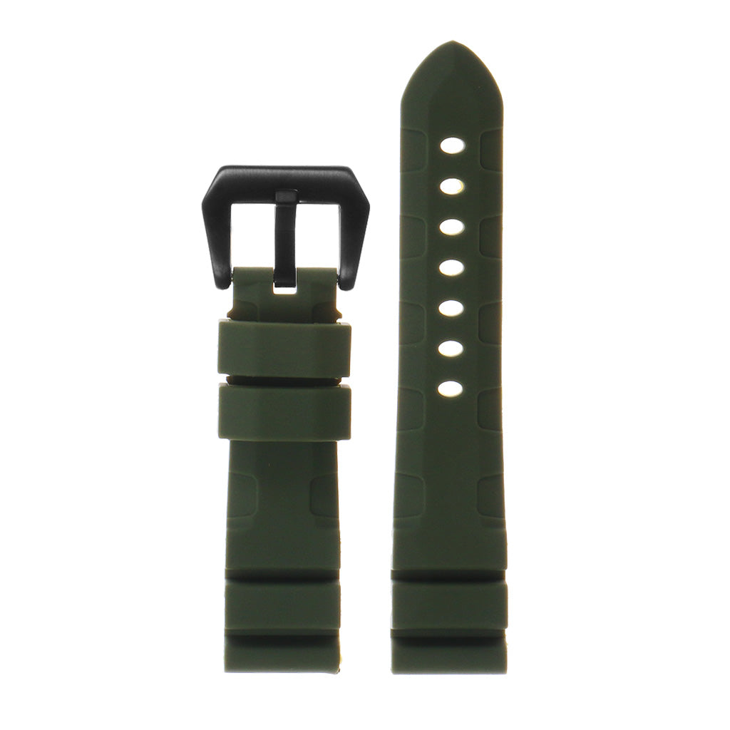 Rubber Watch Strap with Matte Black Pre-V Buckle