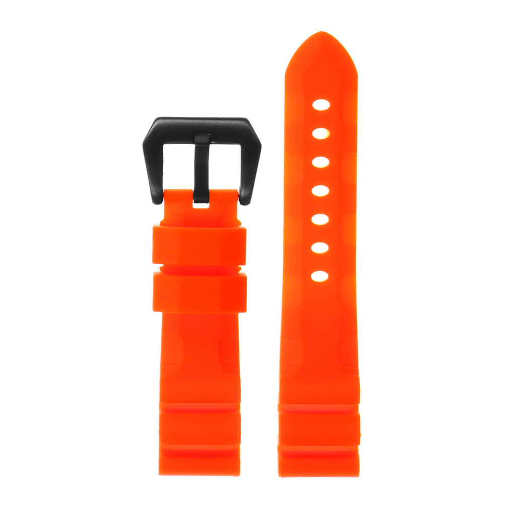 Rubber Watch Strap with Matte Black Pre-V Buckle