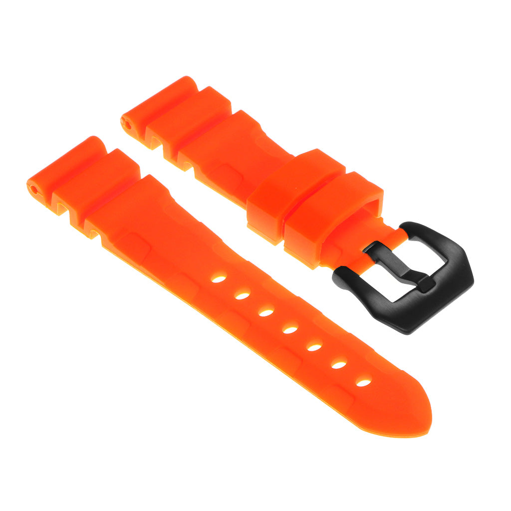 Rubber Watch Strap with Matte Black Pre-V Buckle