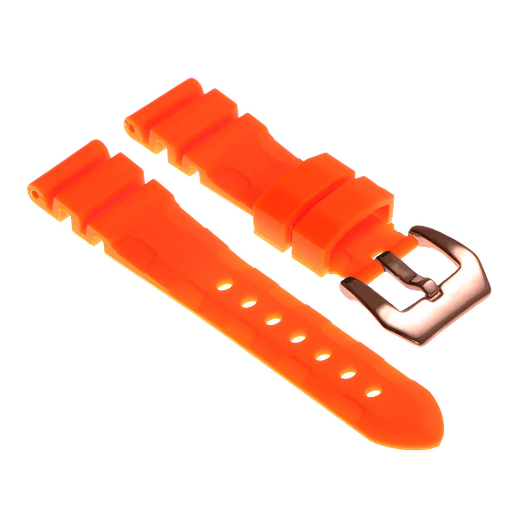 Rubber Watch Strap with Rose Gold Pre-V Buckle
