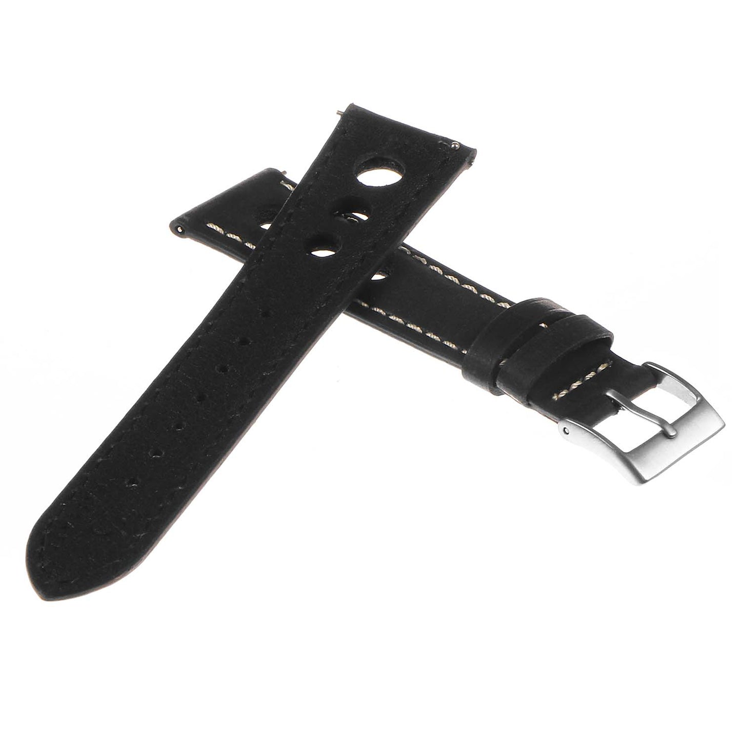DASSARI Carrera Distressed Leather GT Rally Strap for Fitbit Sense