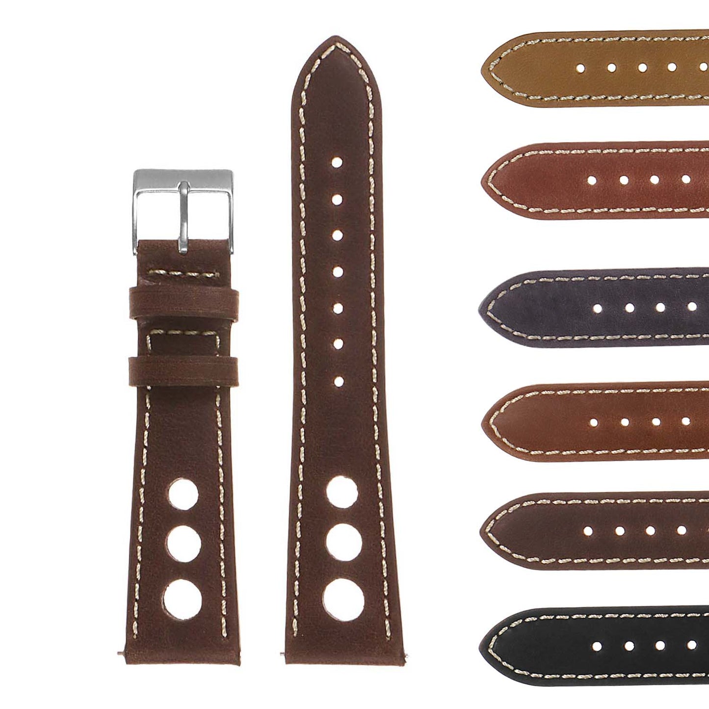 DASSARI Carrera Distressed Leather GT Rally Strap for Garmin Venu