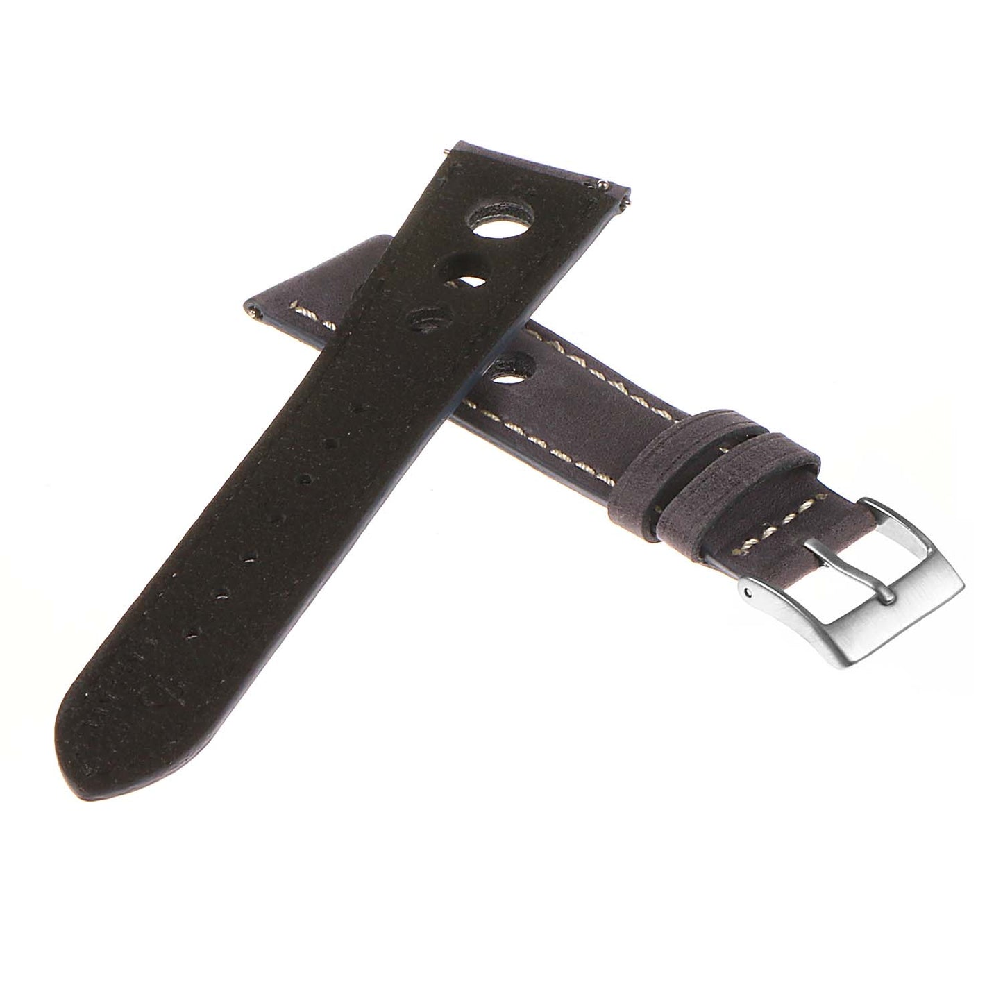 DASSARI Carrera Distressed Leather GT Rally Strap for Fitbit Sense