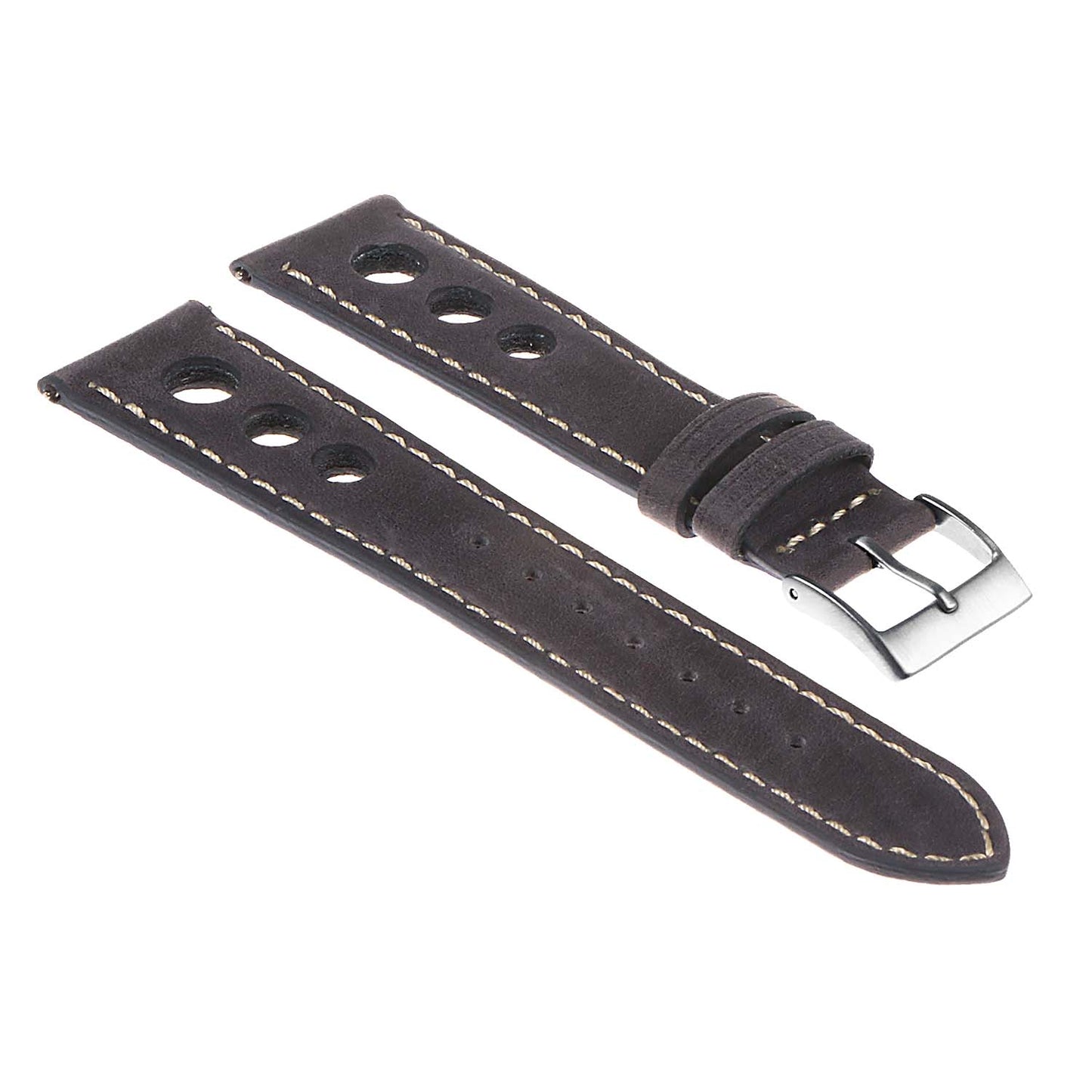 DASSARI Carrera Distressed Leather GT Rally Strap for Fitbit Sense