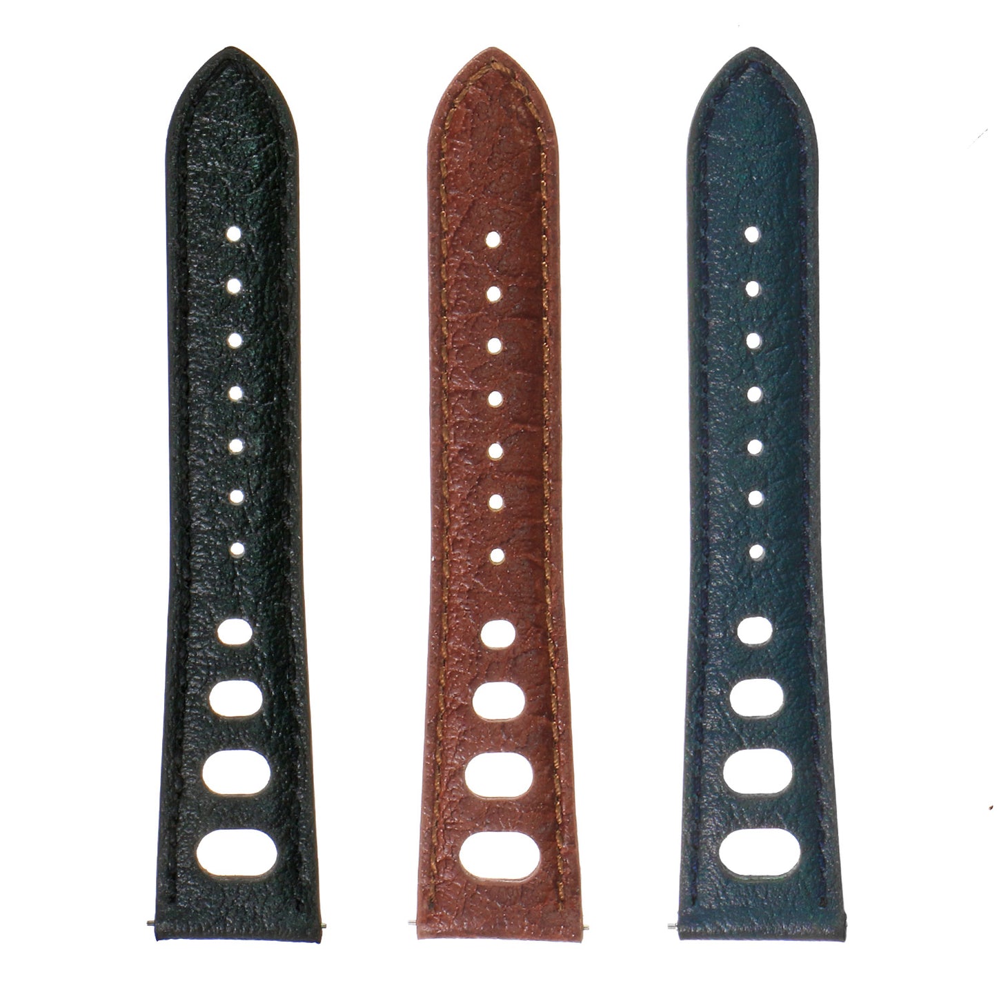 DASSARI Vintage Leather Pilot Watch Band w/ Silver Rivets for Apple Watch