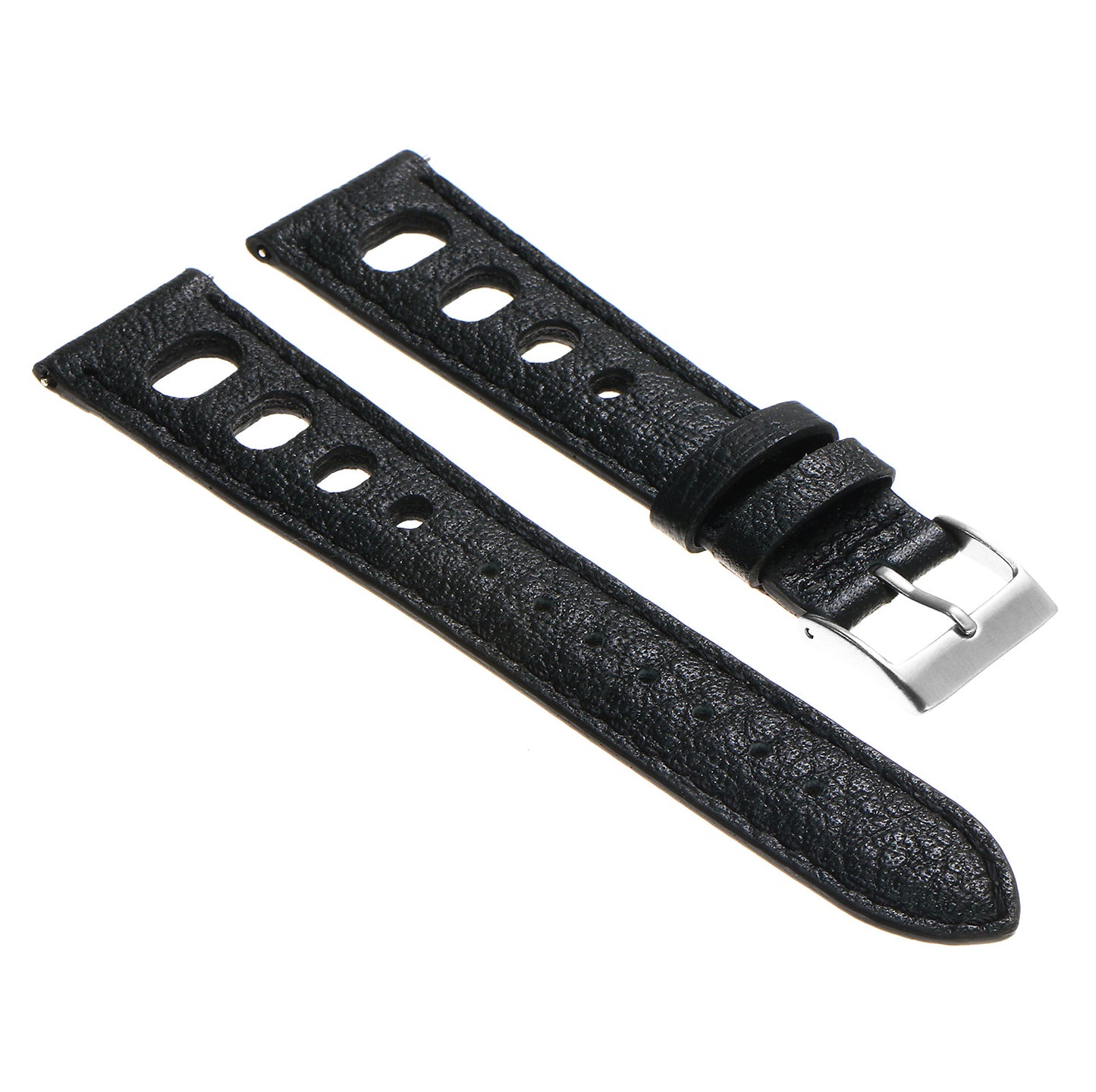 DASSARI Vintage Leather Pilot Watch Band w/ Silver Rivets for Apple Watch