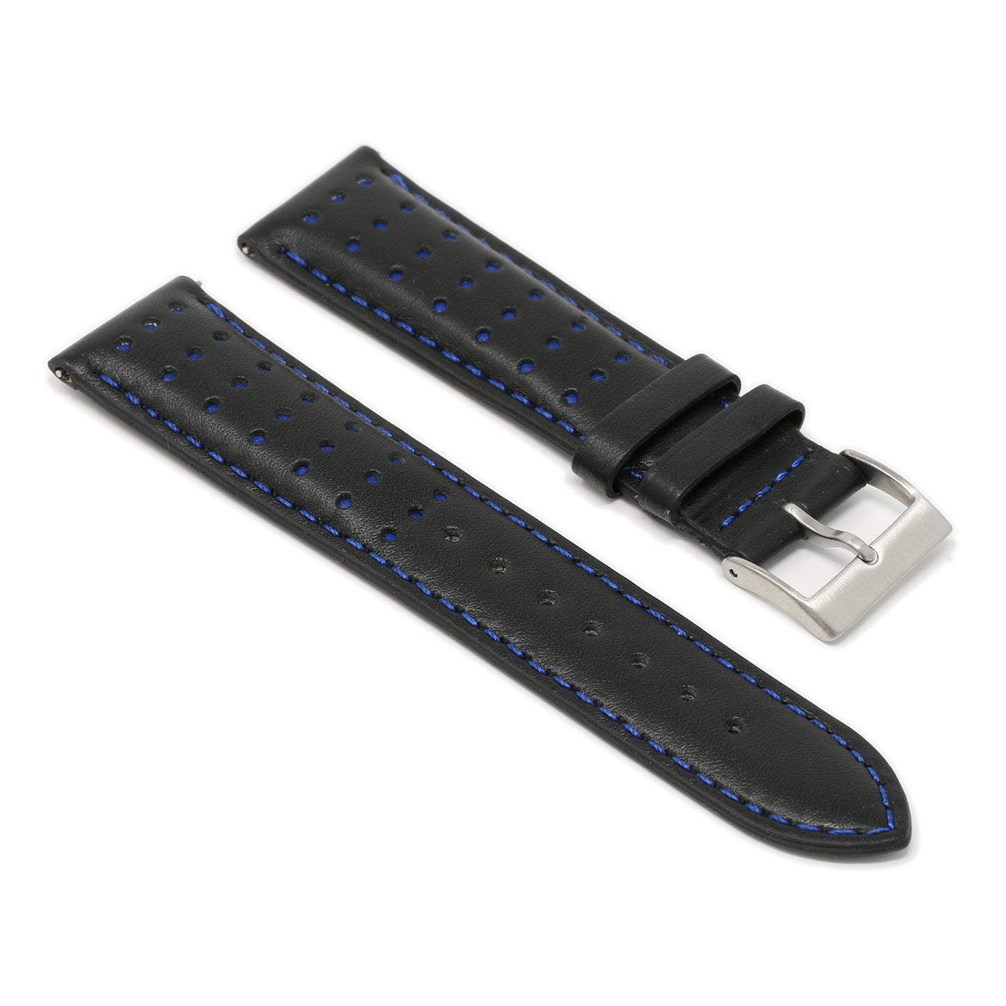 DASSARI Perforated Leather Racing Strap for Fitbit Versa 3
