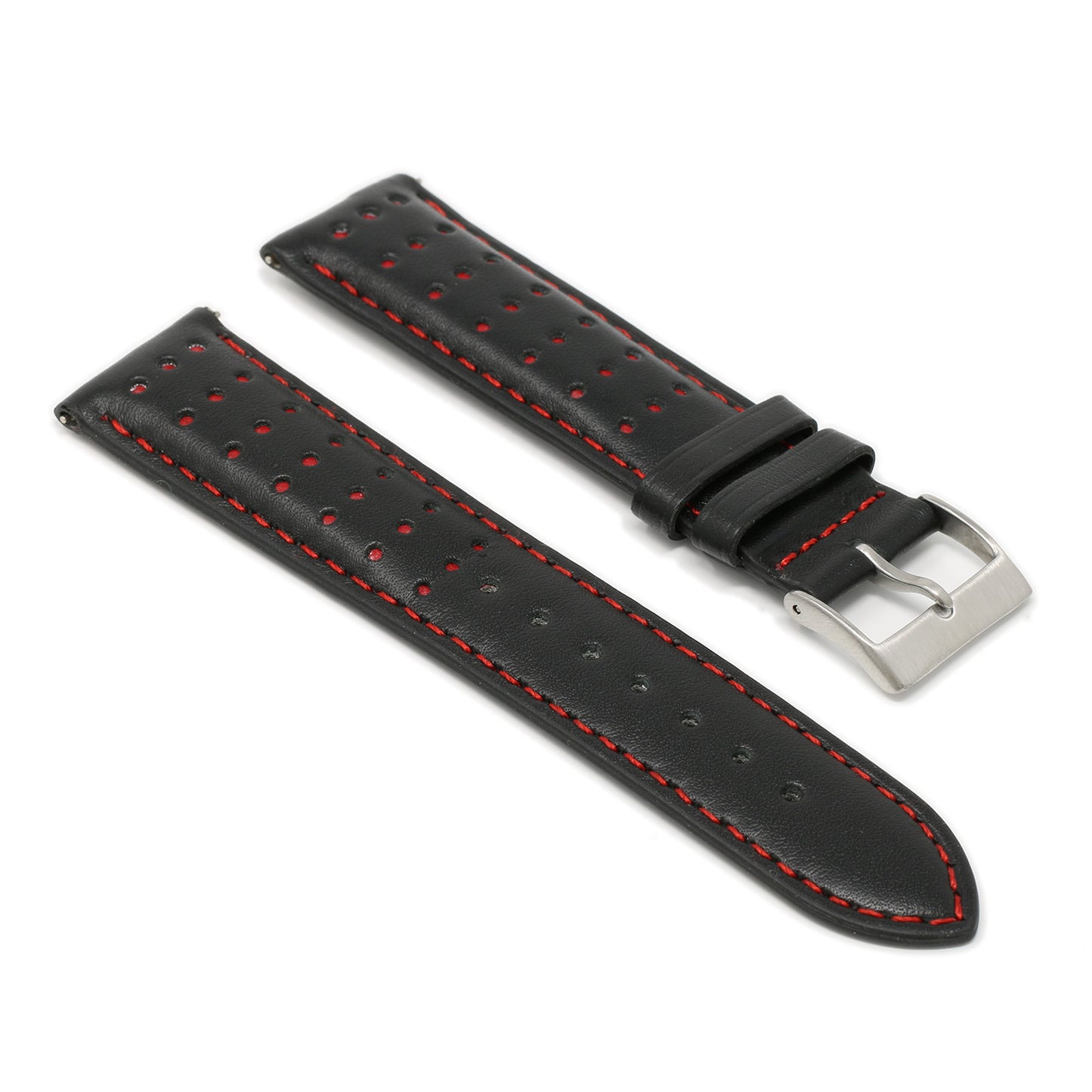 DASSARI Perforated Leather Racing Strap for Apple Watch