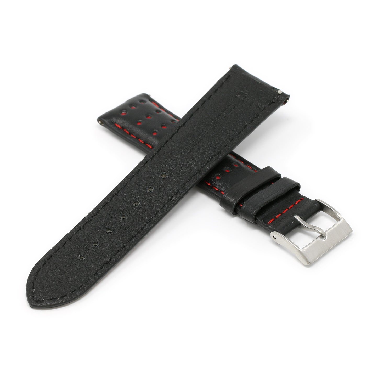 DASSARI Perforated Leather Racing Strap for Fitbit Versa 3