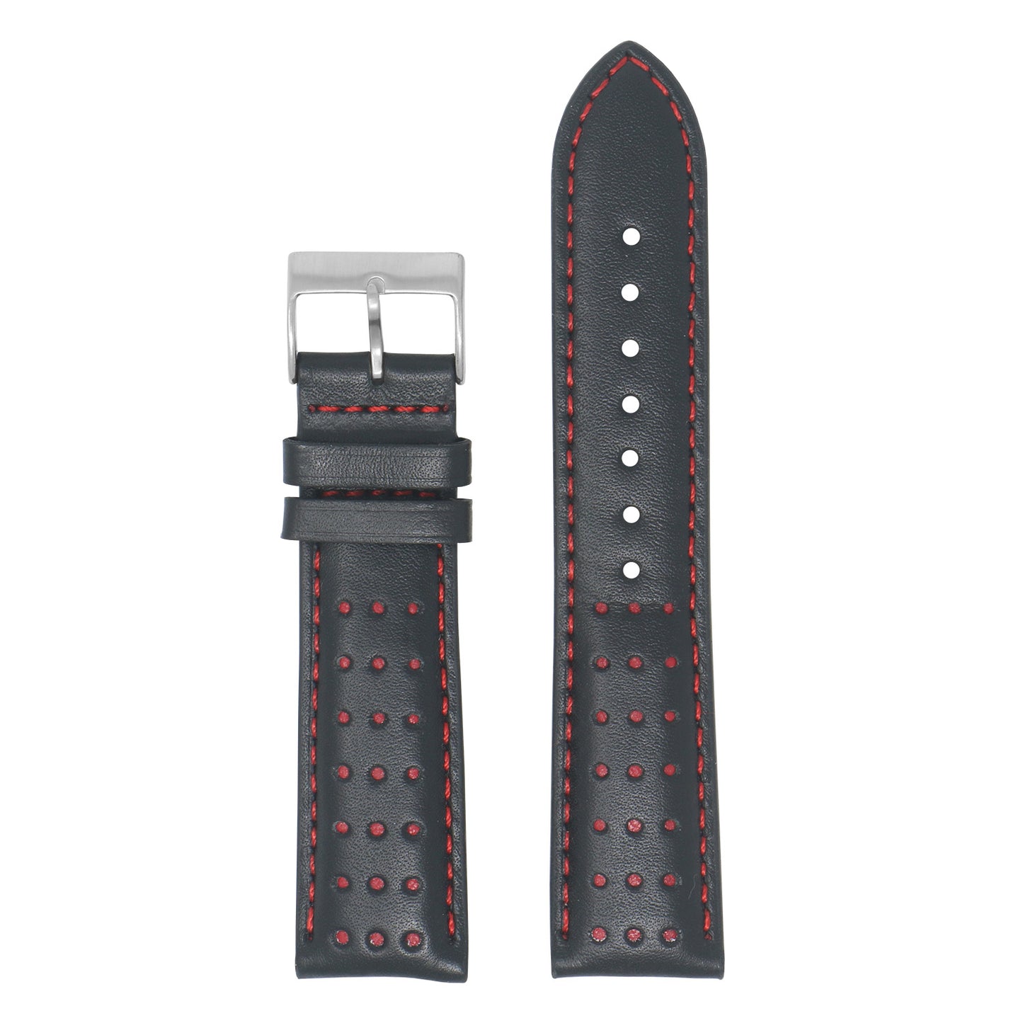 DASSARI Perforated Leather Racing Strap