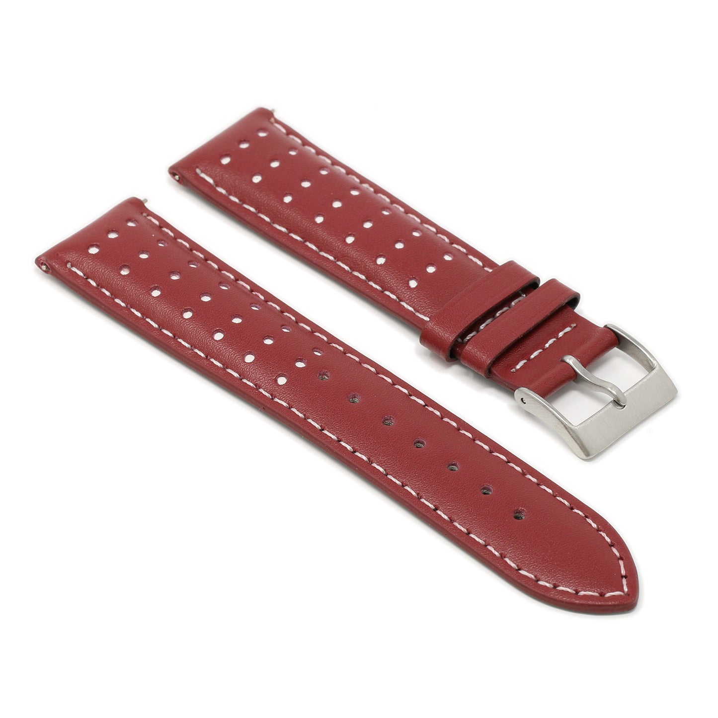 DASSARI Perforated Leather Racing Strap for Fitbit Versa 3