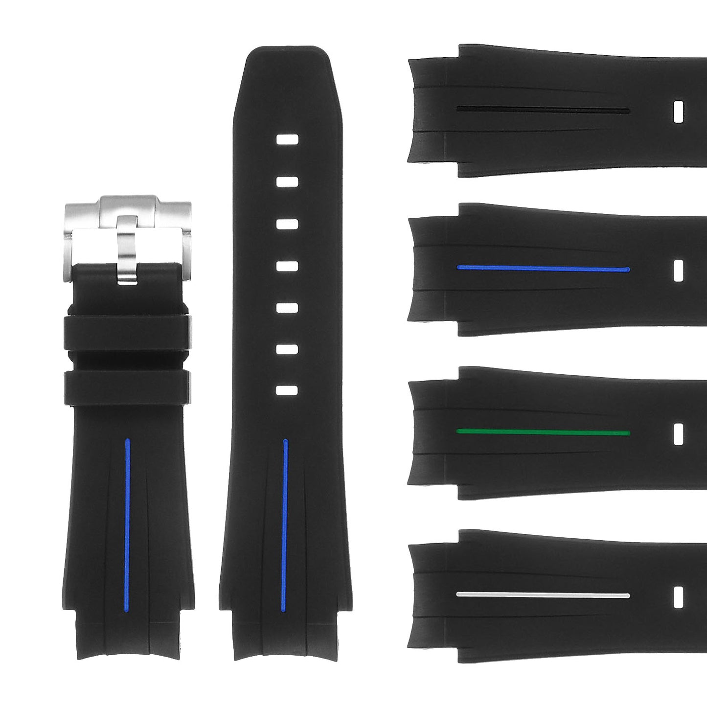Rubber Rally Strap with Rose Gold Buckle for Garmin Vivoactive 4S & Vivomove 3S