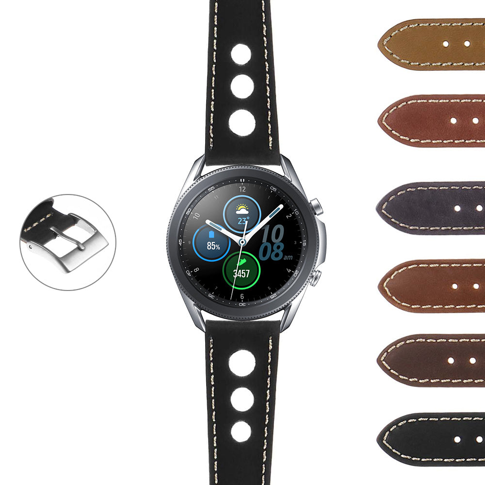 DASSARI Carrera Distressed Leather GT Rally Strap for Garmin Venu