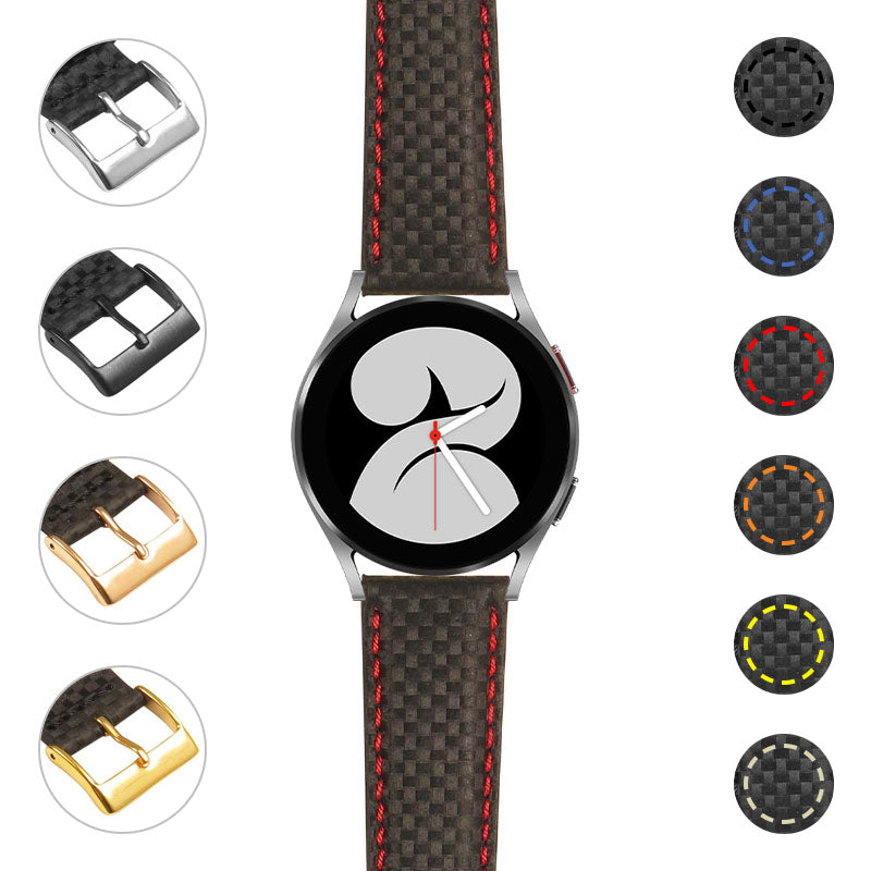 Carbon Fiber Embossed Leather Strap for Fitbit Versa & Versa 2