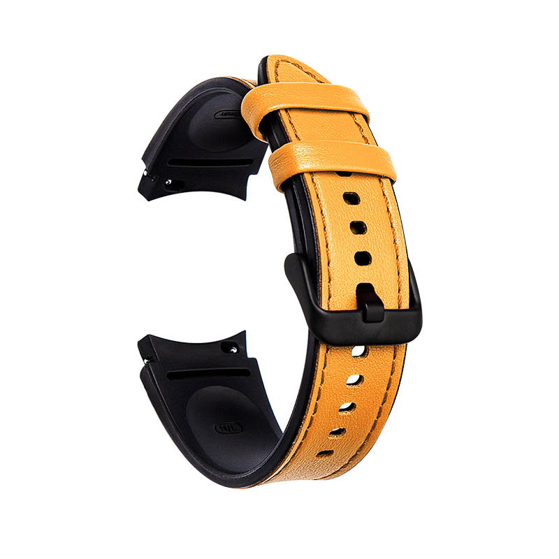 Leather & Silicone Hybrid Strap for Samsung Galaxy Watch 4
