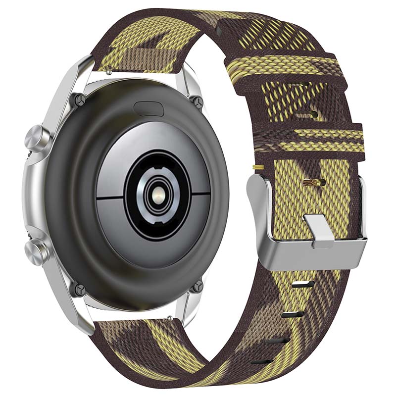 Canvas Strap with Polished Silver Buckle for Samsung Galaxy Watch / Active / Gear