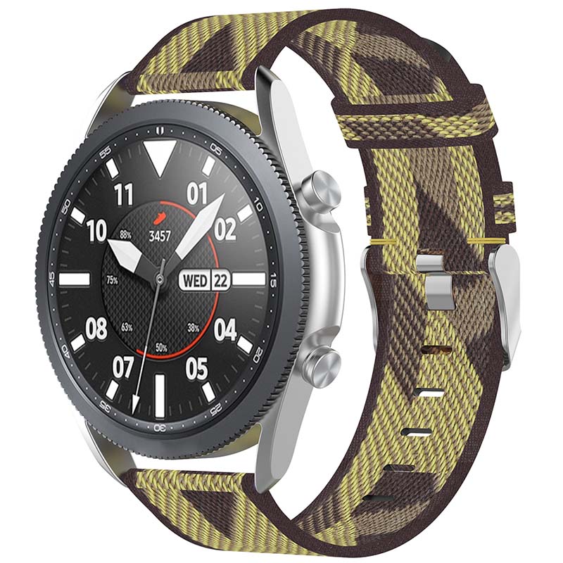 Canvas Strap with Polished Silver Buckle for Samsung Galaxy Watch / Active / Gear