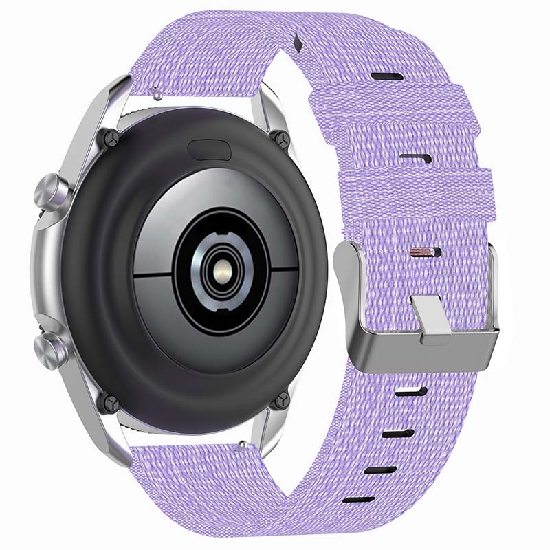 Canvas Strap with Polished Silver Buckle for Samsung Galaxy Watch / Active / Gear