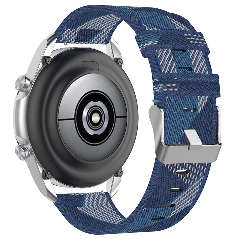 Canvas Strap with Polished Silver Buckle for Samsung Galaxy Watch / Active / Gear