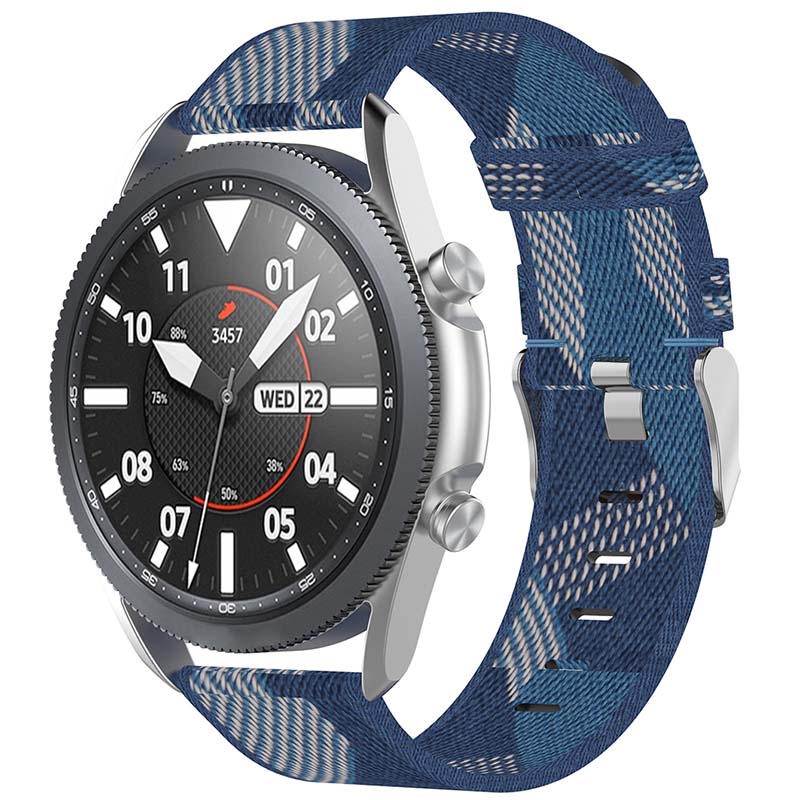 Canvas Strap with Polished Silver Buckle for Samsung Galaxy Watch / Active / Gear