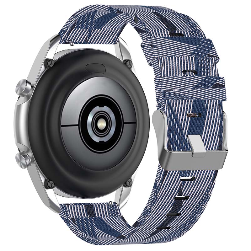 Canvas Strap with Polished Silver Buckle for Samsung Galaxy Watch / Active / Gear